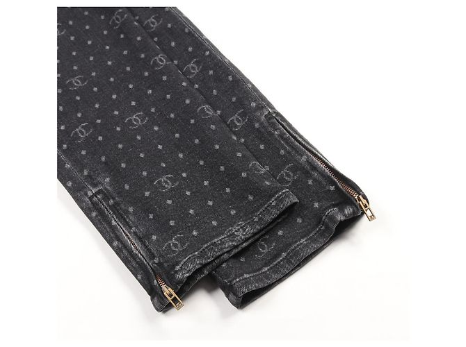 Pantalones de mezclilla con puntos Coco Mark de Chanel Negro - vista 8