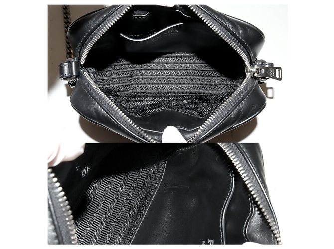 Borsa a spalla in pelle morbida Diagramme di Prada Nero - vista 4