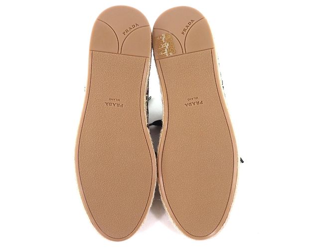 Prada Gabardine-Leinensandalen Schwarz Pink - Ansicht 8