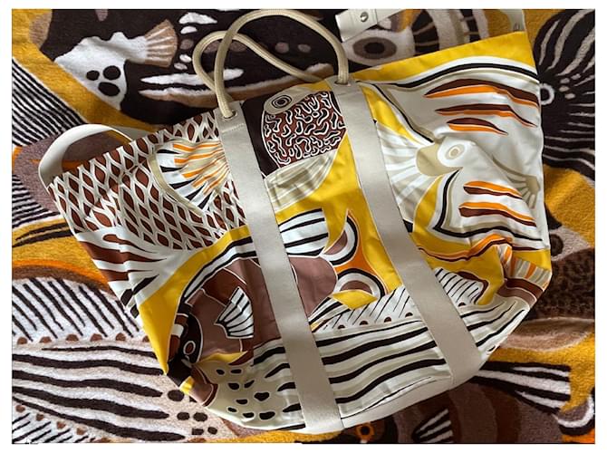Hermès Traffic Jam Strandtasche Gelb - Ansicht 2
