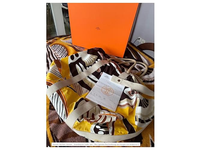 Hermès Traffic Jam Strandtasche Gelb - Ansicht 4