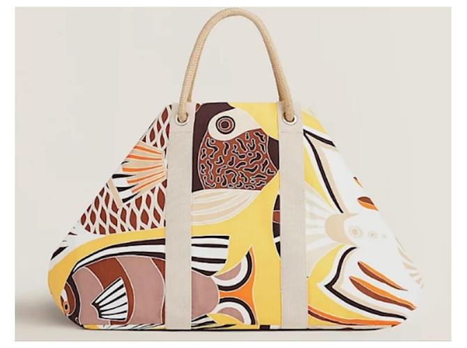 Hermès Traffic Jam Strandtasche Gelb - Ansicht 9