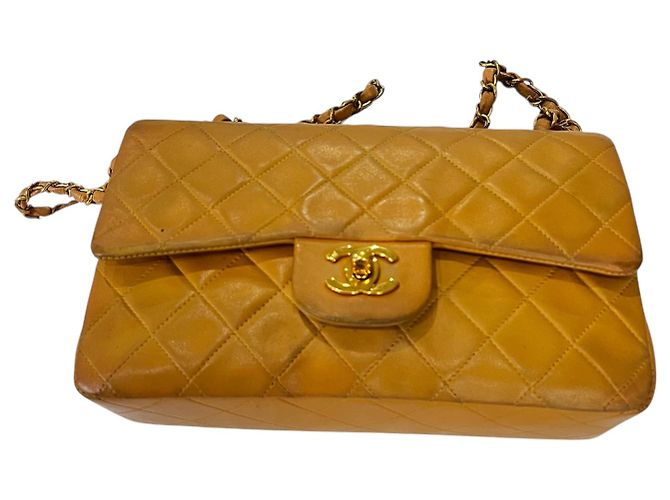 Timeless CHANEL Borsa Classica Doppia Media - Giallo Canarino Vivace - vista 10