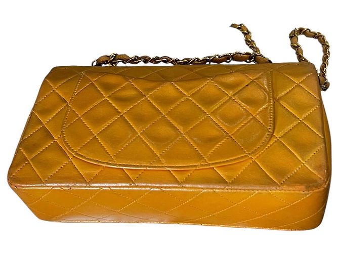 Timeless CHANEL Borsa Classica Doppia Media - Giallo Canarino Vivace - vista 11