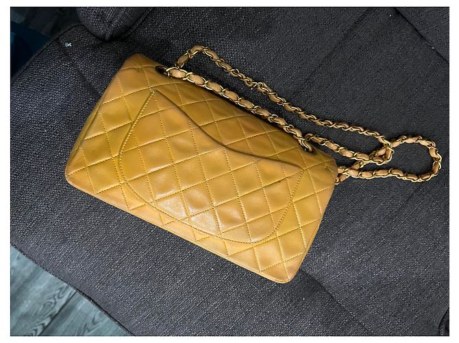Timeless CHANEL Borsa Classica Doppia Media - Giallo Canarino Vivace - vista 16