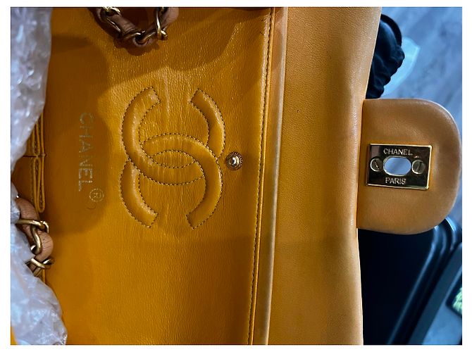 Timeless CHANEL Borsa Classica Doppia Media - Giallo Canarino Vivace - vista 22