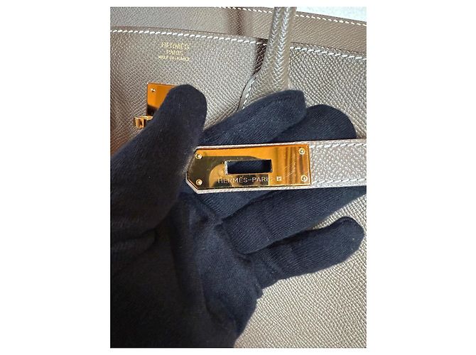 Borsa a mano Hermès Birkin 30 Epsom Etoup in pelle Marrone scuro - vista 4