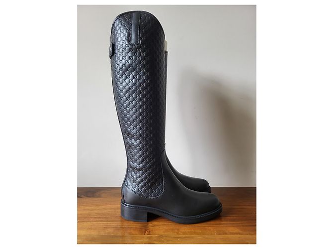 Botas de montar de cuero Gucci Marmont - negras - nuevas - Talla 36 Negro - vista 2