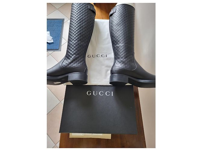 Botas de montar de cuero Gucci Marmont - negras - nuevas - Talla 36 Negro - vista 7