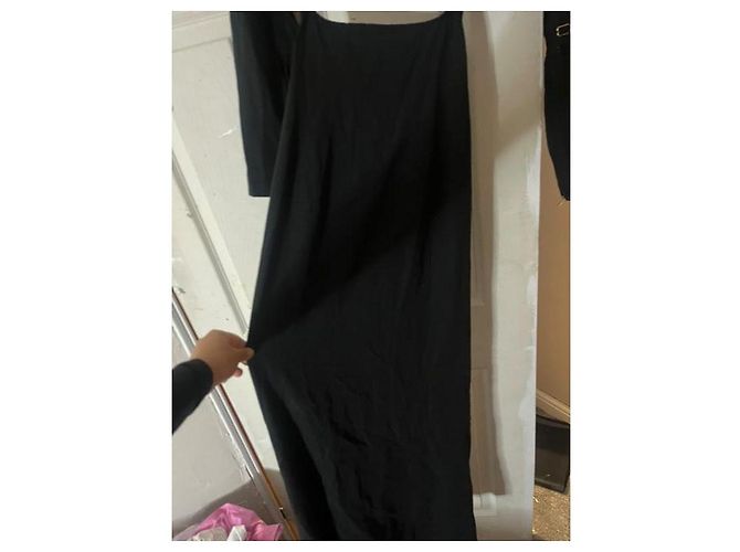 Jacquemus Maxikleid aus schwarzem Leinen - Ansicht 3