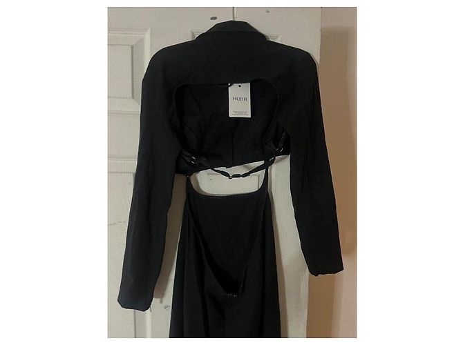Jacquemus Maxikleid aus schwarzem Leinen - Ansicht 8