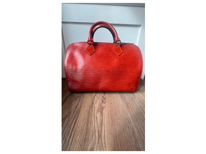 Louis Vuitton Speedy 30 in pelle Epi Marrone - vista 22