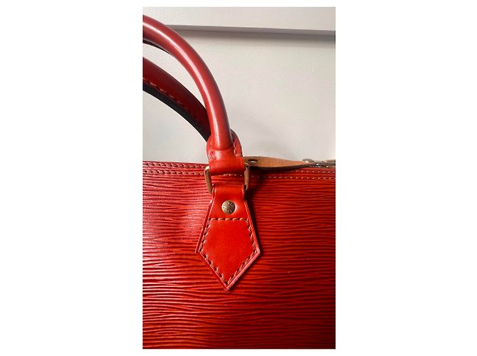 Louis Vuitton Speedy 30 in pelle Epi Marrone - vista 24