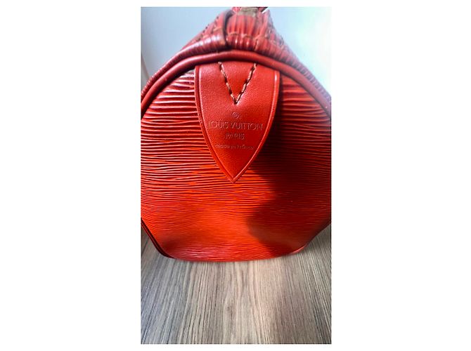 Louis Vuitton Speedy 30 in pelle Epi Marrone - vista 27
