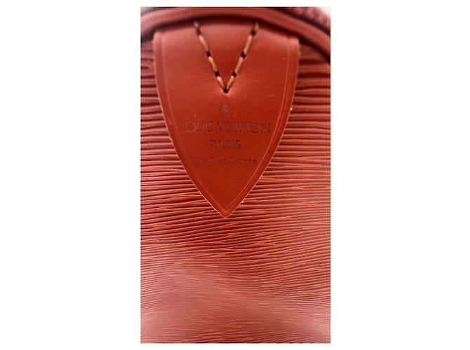 Louis Vuitton Speedy 30 in pelle Epi Marrone - vista 3