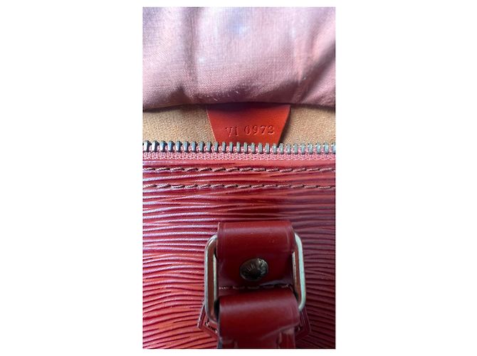 Louis Vuitton Speedy 30 in pelle Epi Marrone - vista 31