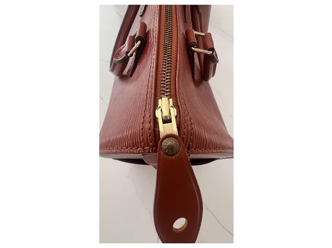 Louis Vuitton Speedy 30 in pelle Epi Marrone - vista 7