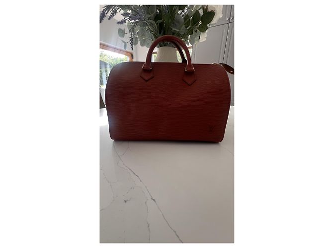 Louis Vuitton Speedy 30 in pelle Epi Marrone - vista 8