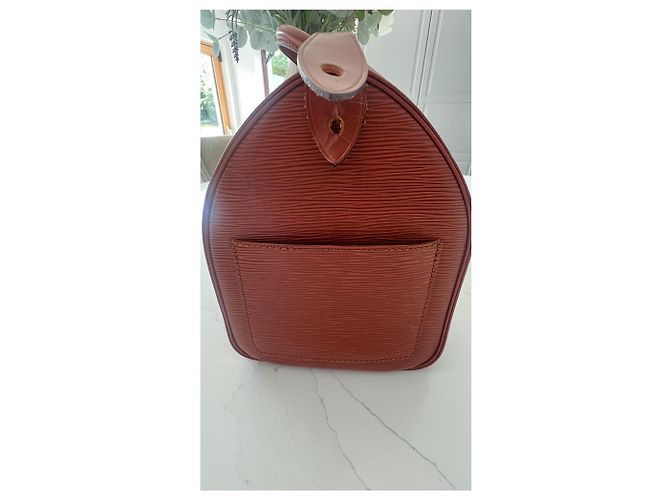 Louis Vuitton Speedy 30 in pelle Epi Marrone - vista 9