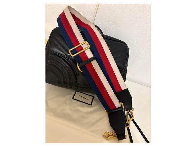 Borsa a mano Gucci Marmont in pelle nera Nero - vista 12