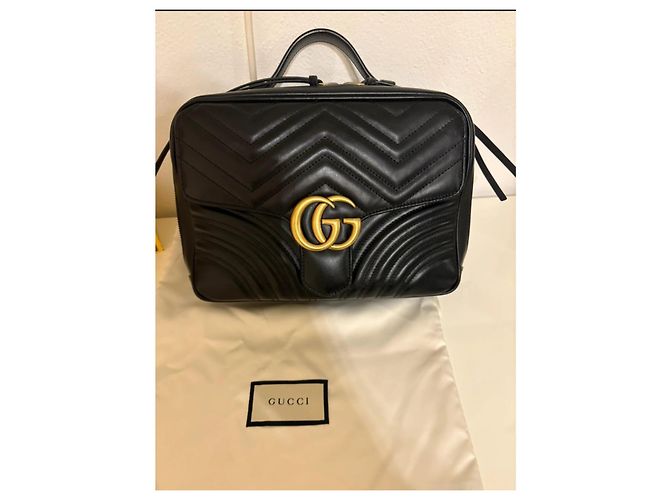 Borsa a mano Gucci Marmont in pelle nera Nero - vista 3