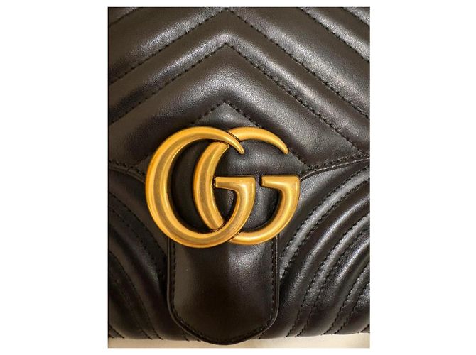 Borsa a mano Gucci Marmont in pelle nera Nero - vista 4