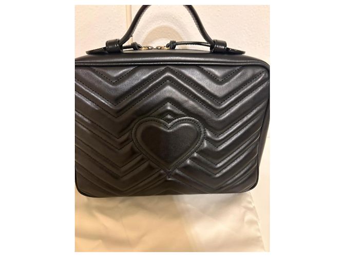 Borsa a mano Gucci Marmont in pelle nera Nero - vista 5
