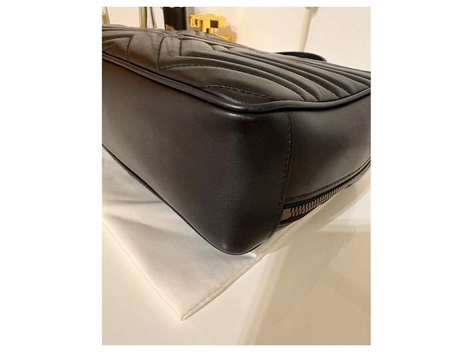 Borsa a mano Gucci Marmont in pelle nera Nero - vista 6