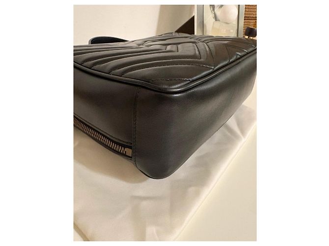 Borsa a mano Gucci Marmont in pelle nera Nero - vista 7