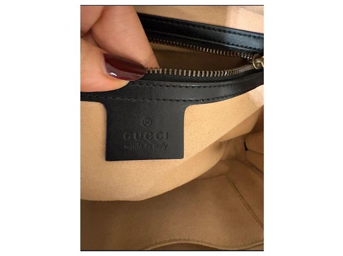Borsa a mano Gucci Marmont in pelle nera Nero - vista 9