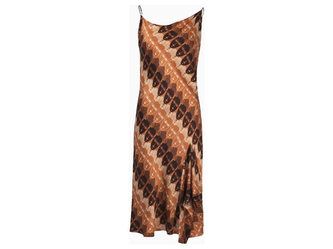 Thierry Mugler Mugler Abendkleid, Modell Mask Printed Braun Orange - Ansicht 3