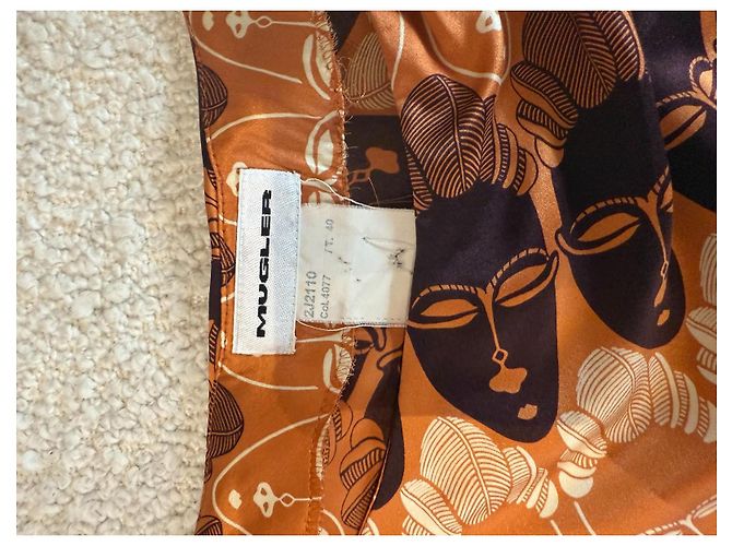Thierry Mugler Mugler Abendkleid, Modell Mask Printed Braun Orange - Ansicht 4