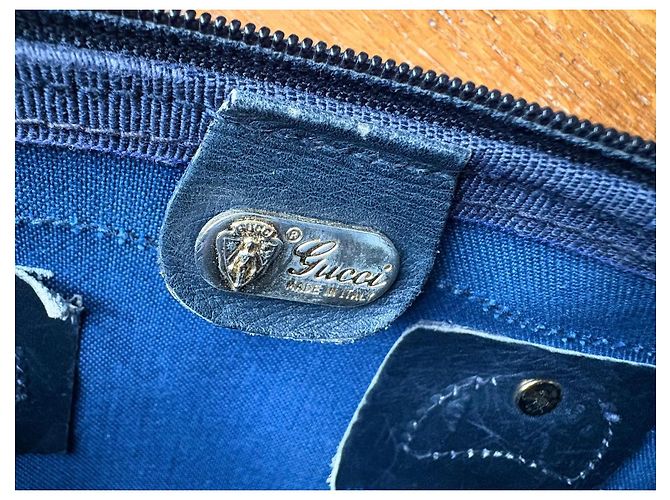 Ophidia Borsa Gucci in pelle blu navy - vista 15