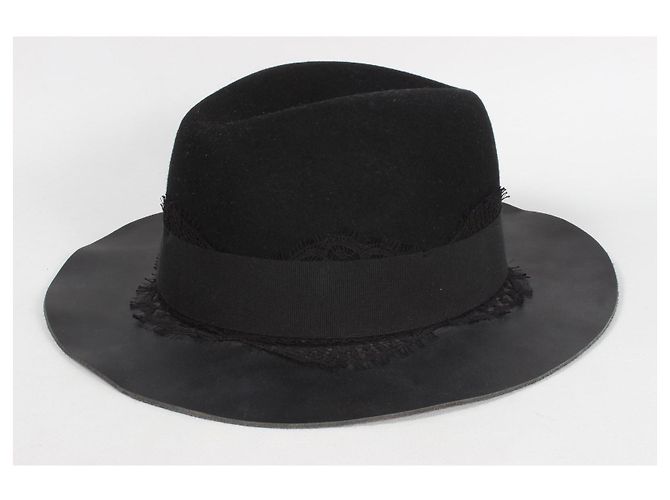 Cappello nero in lana e pelle The Kooples - vista 4