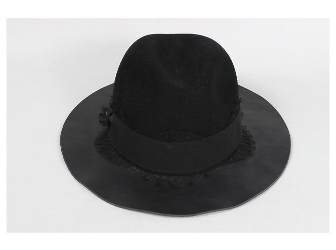 Cappello nero in lana e pelle The Kooples - vista 5