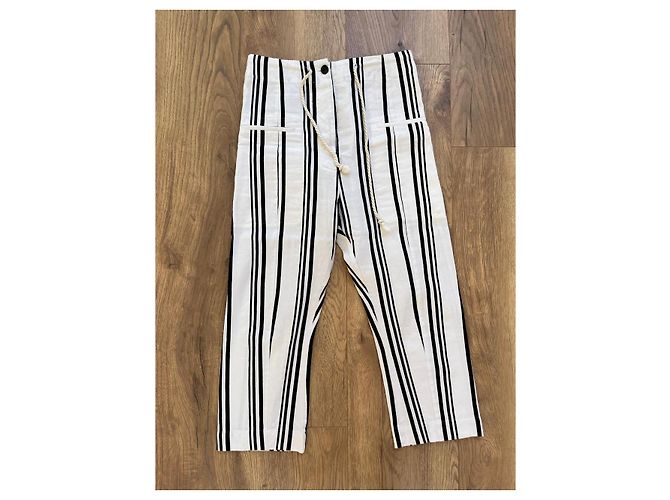 Pantalones Joseph blancos de algodón y lino - vista 10