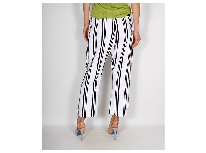 Pantalones Joseph blancos de algodón y lino - vista 2