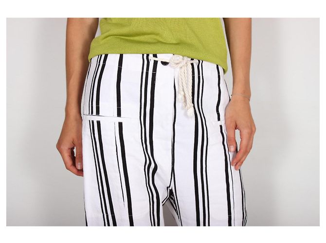 Pantalones Joseph blancos de algodón y lino - vista 3