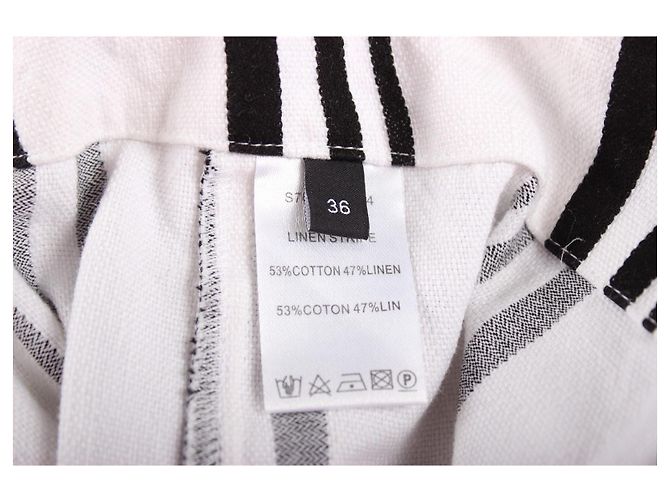 Pantalones Joseph blancos de algodón y lino - vista 7