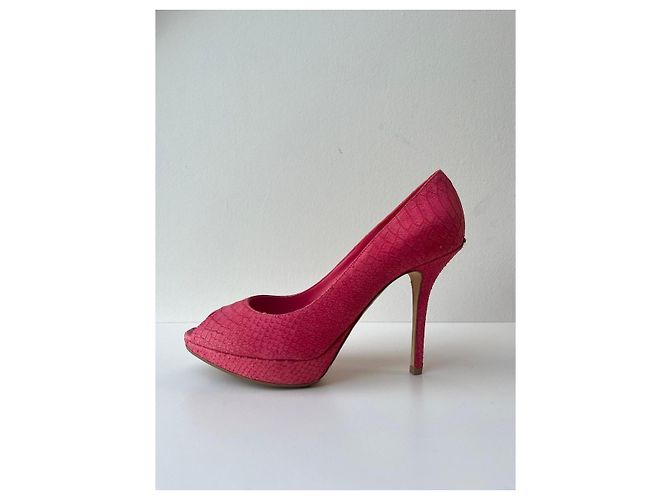 Christian Dior High Heels aus Pythonleder Rosa Pink - Ansicht 2