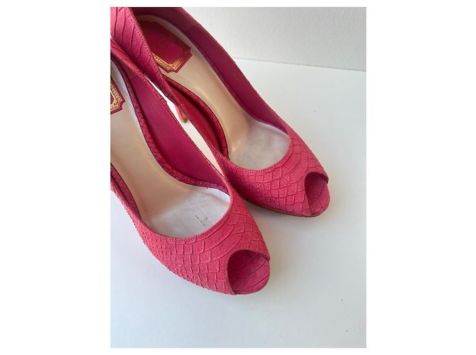 Christian Dior High Heels aus Pythonleder Rosa Pink - Ansicht 3