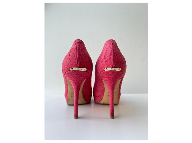Christian Dior High Heels aus Pythonleder Rosa Pink - Ansicht 4
