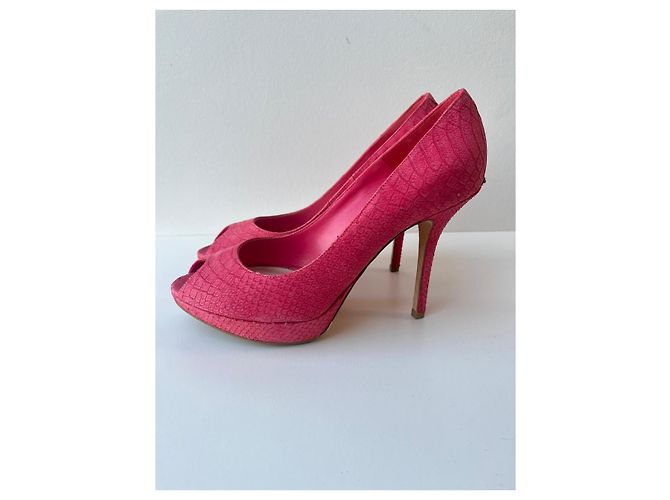 Christian Dior High Heels aus Pythonleder Rosa Pink - Ansicht 5