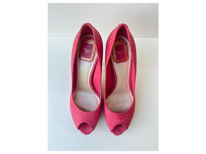Christian Dior High Heels aus Pythonleder Rosa Pink - Ansicht 6