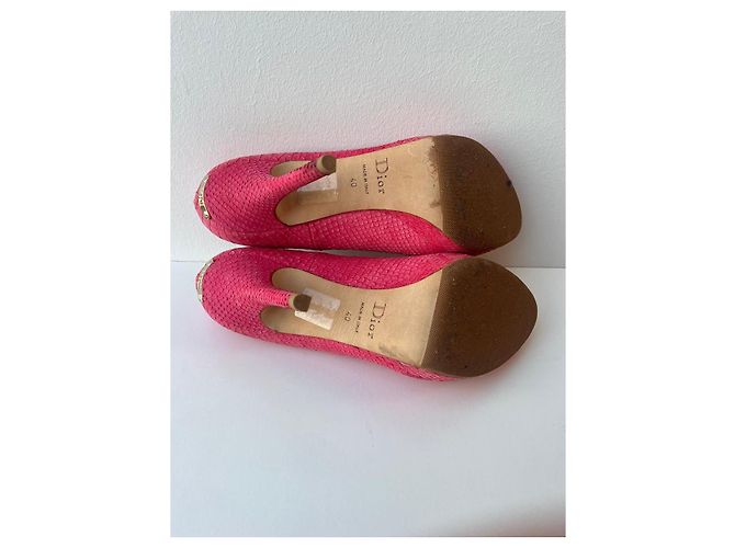 Christian Dior High Heels aus Pythonleder Rosa Pink - Ansicht 7