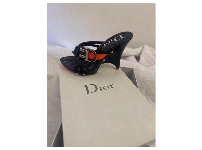 Christian Dior Dior sandali nuovi rari John Galliano ss2005 Blu Arancione - vista 10