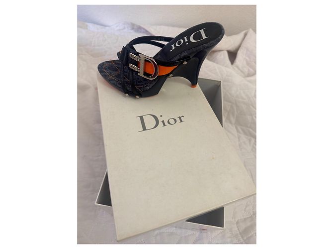 Christian Dior Dior sandali nuovi rari John Galliano ss2005 Blu Arancione - vista 11