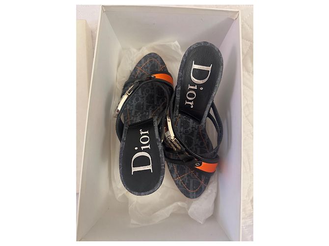 Christian Dior Dior sandali nuovi rari John Galliano ss2005 Blu Arancione - vista 4