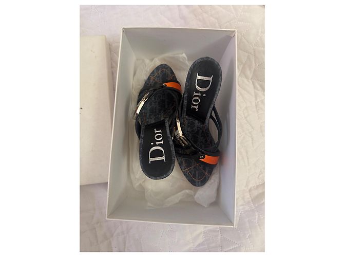 Christian Dior Dior sandali nuovi rari John Galliano ss2005 Blu Arancione - vista 7