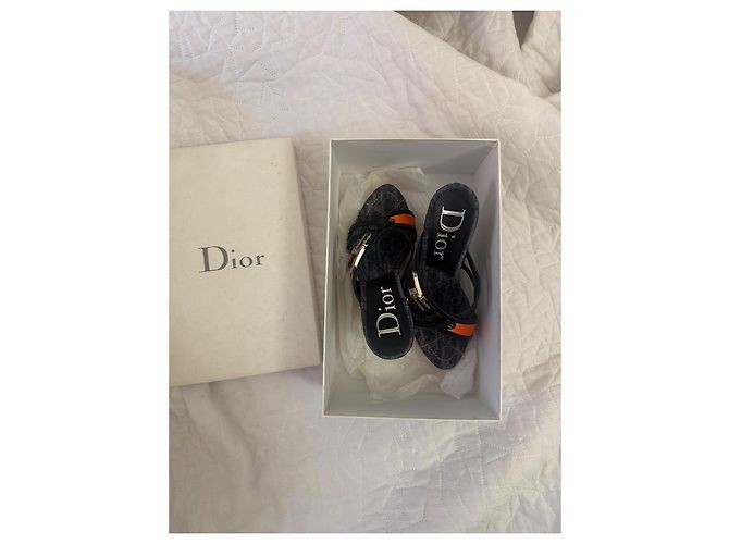 Christian Dior Dior sandali nuovi rari John Galliano ss2005 Blu Arancione - vista 8